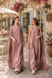 Noor by Saadia Asad Eid Luxe Printkhaas Unstitched 3Pc Suit D-03 Rose Éclat