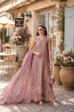 Noor by Saadia Asad Eid Luxe Printkhaas Unstitched 3Pc Suit D-03 Rose Éclat