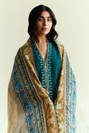Coco by Zara Shahjahan Embroidered Lawn Unstitched 3Pc Suit D-04 MARIGOLD