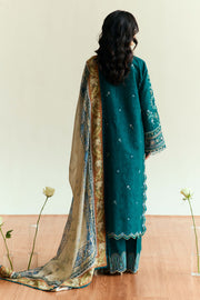 Coco by Zara Shahjahan Embroidered Lawn Unstitched 3Pc Suit D-04 MARIGOLD