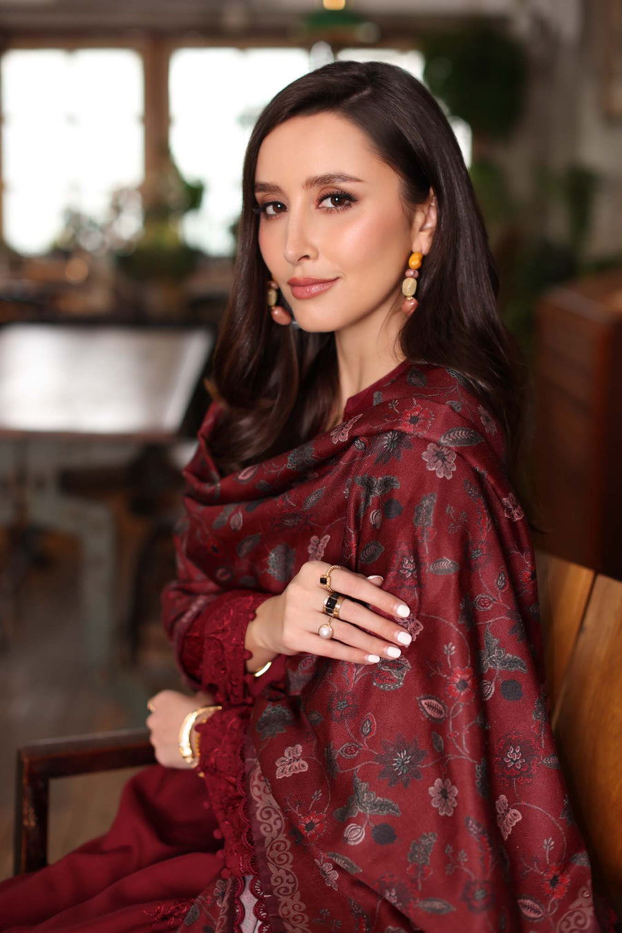 Noor by Saadia Asad Embroidered Linen Unstitched 3Pc Suit D-04A
