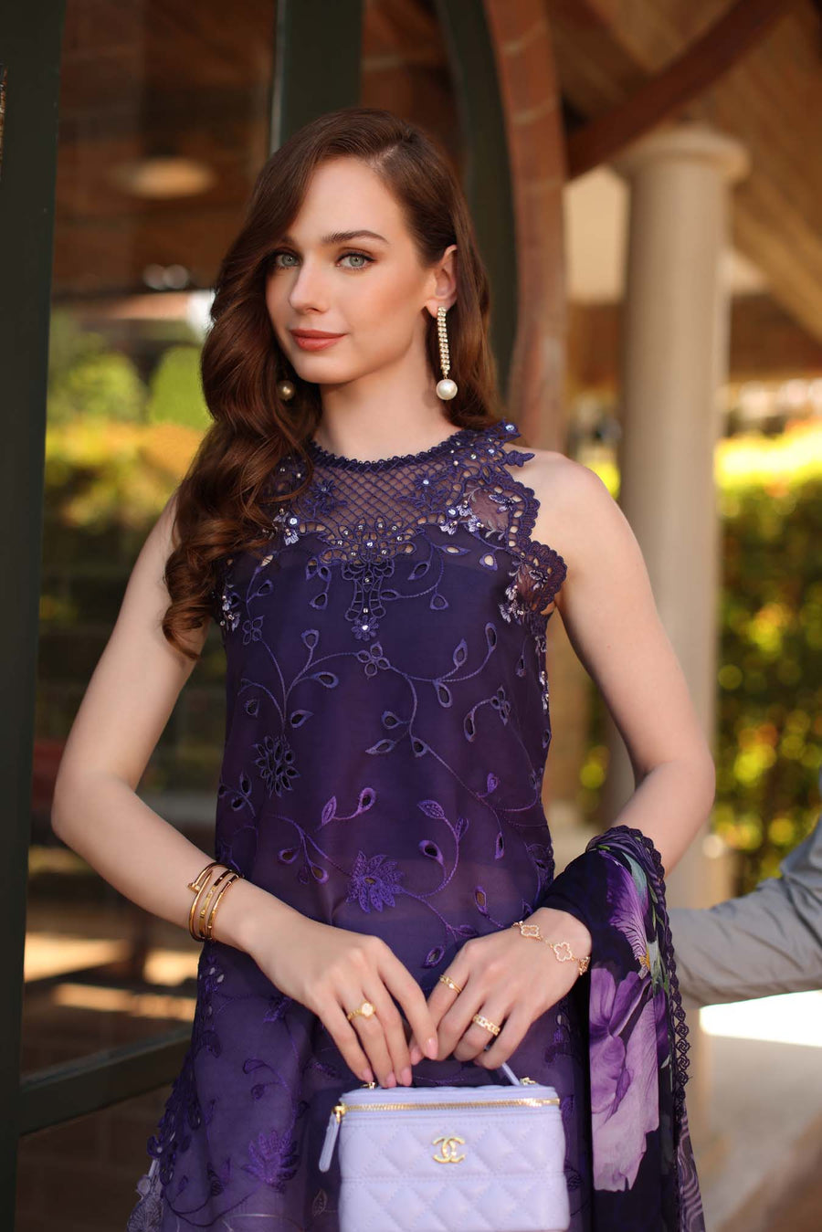 Noor by Saadia Asad Luxury Eid Handwork Schiffli Laserkari Unstitched Suit D04-A Seraphine