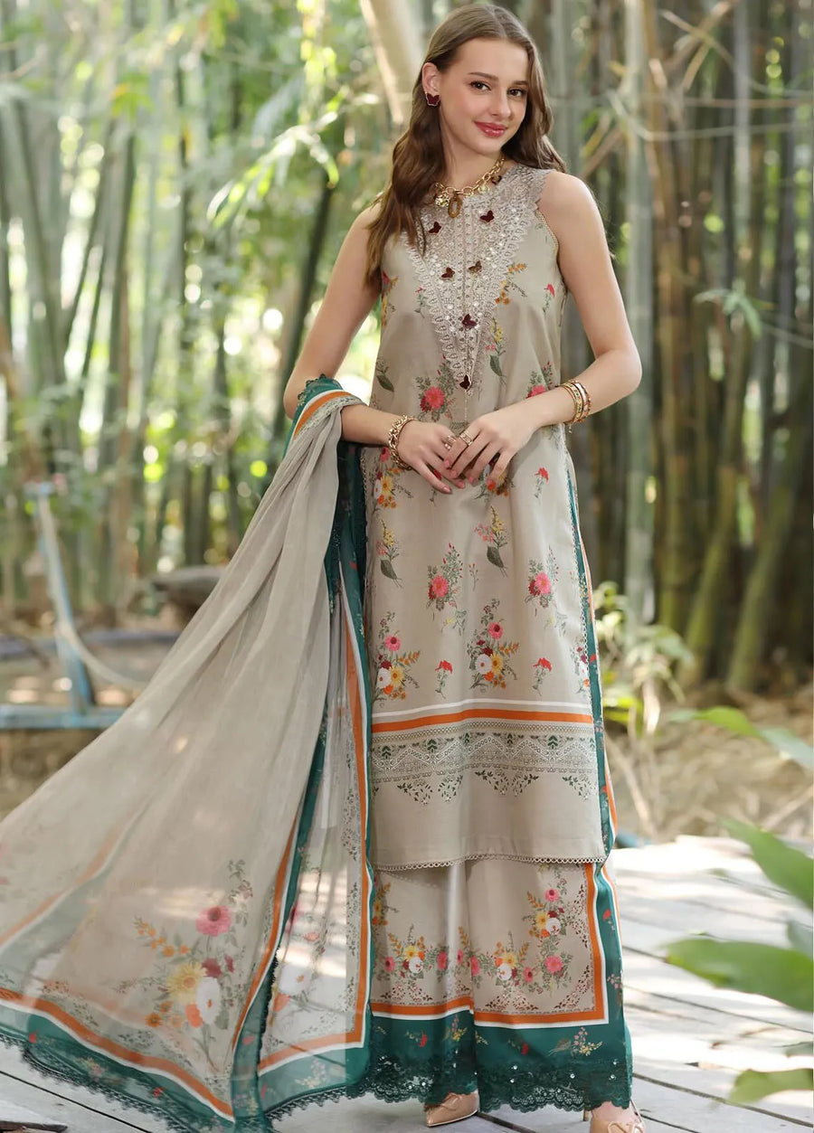 Noor by Saadia Asad Eid Luxe Printedkari Unstitched 3Pc Suit D-04A