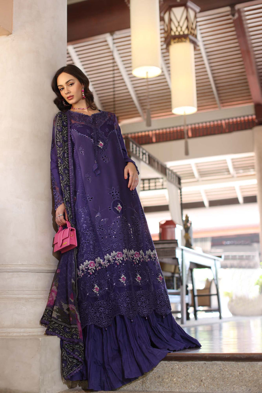 Noor by Saadia Asad Eid Luxury Handwork Laserkari Unstitched 3Pc Suit D-04B