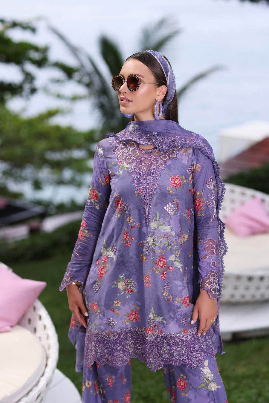 Noor by Saadia Asad Luxe PrintKari Unstitched Lawn 3Pc Suit D4-B