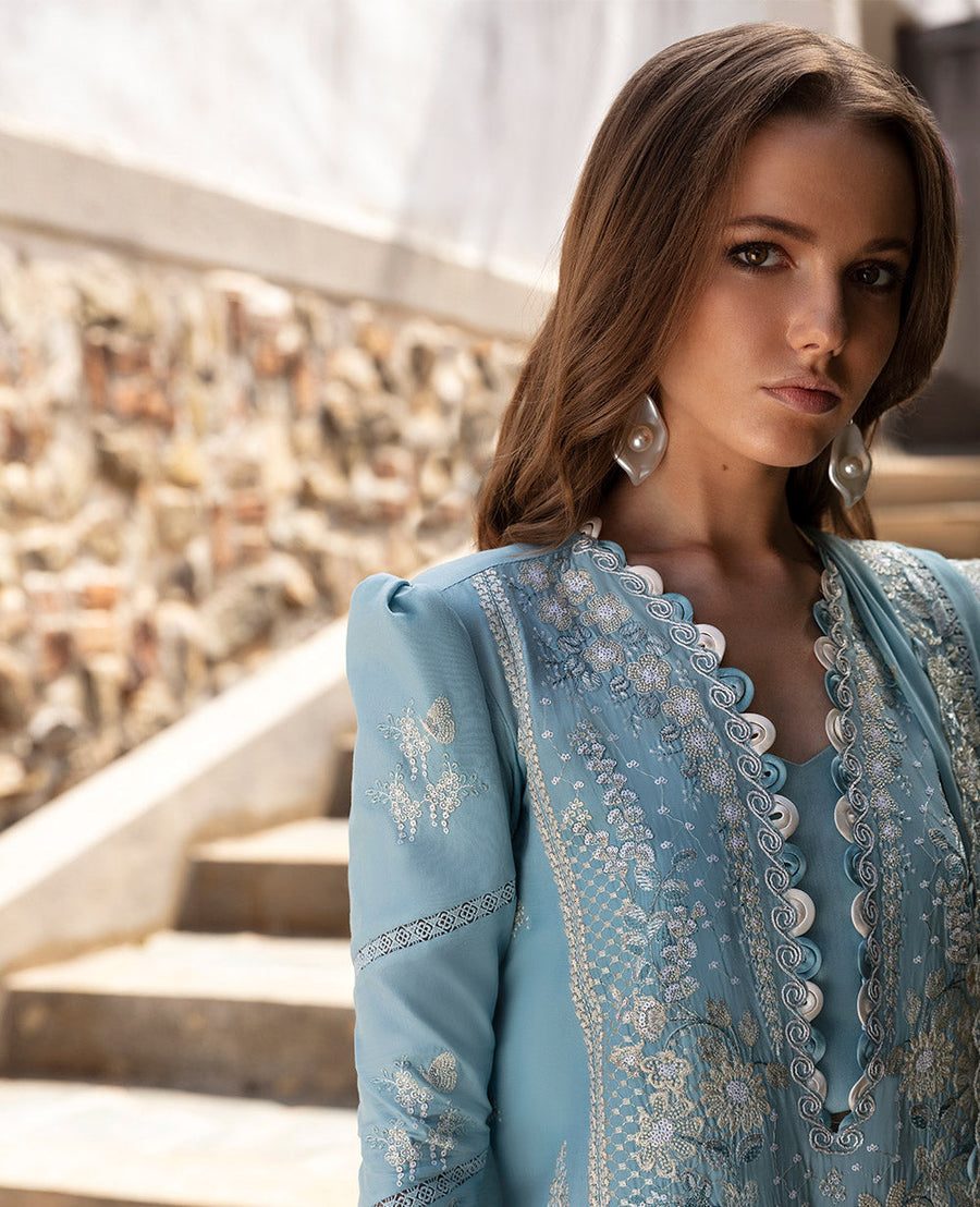 Ilana by Republic Embroidered Lawn Unstitched 3Pc Suit D4-B Azure