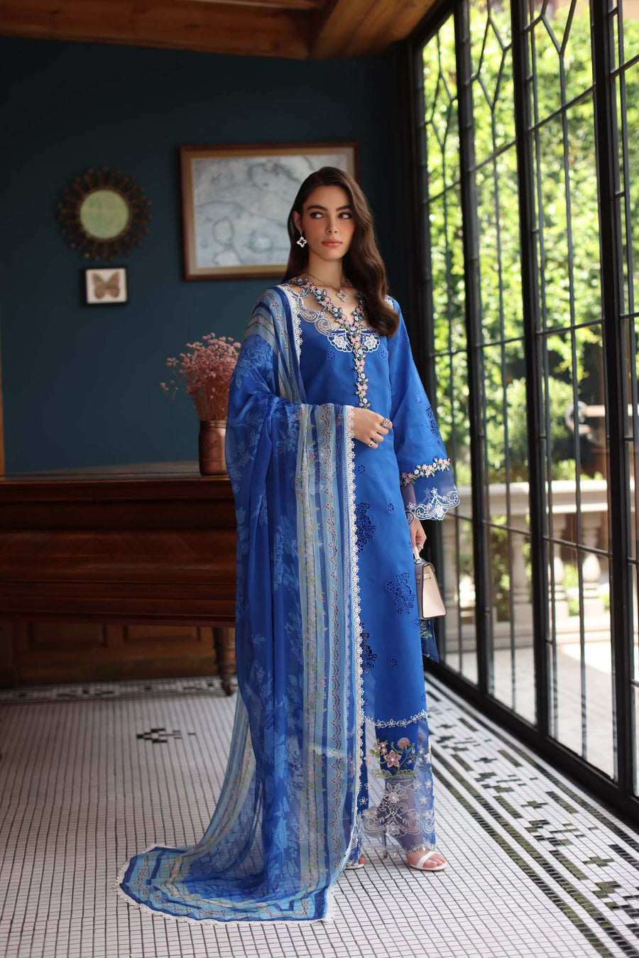 Noor by Saadia Asad Eid Luxury Schiffli Laserkari Unstitched 3Pc Suit D-04