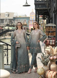 Noor by Saadia Asad Luxe Chikankari Unstitched Lawn 3Pc Suit D-04 Smoke Zinc