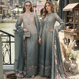 Noor by Saadia Asad Luxe Chikankari Unstitched Lawn 3Pc Suit D-04 Smoke Zinc