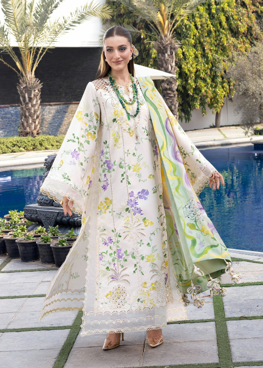Crimson Flow Embroidered Lawn Unstitched 3Pc Suit D-4A TROPIC TEASE