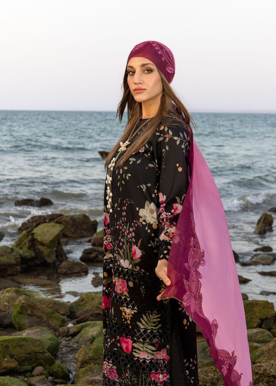 Crimson Flow Embroidered Lawn Unstitched 3Pc Suit D-4B Bloom Bold