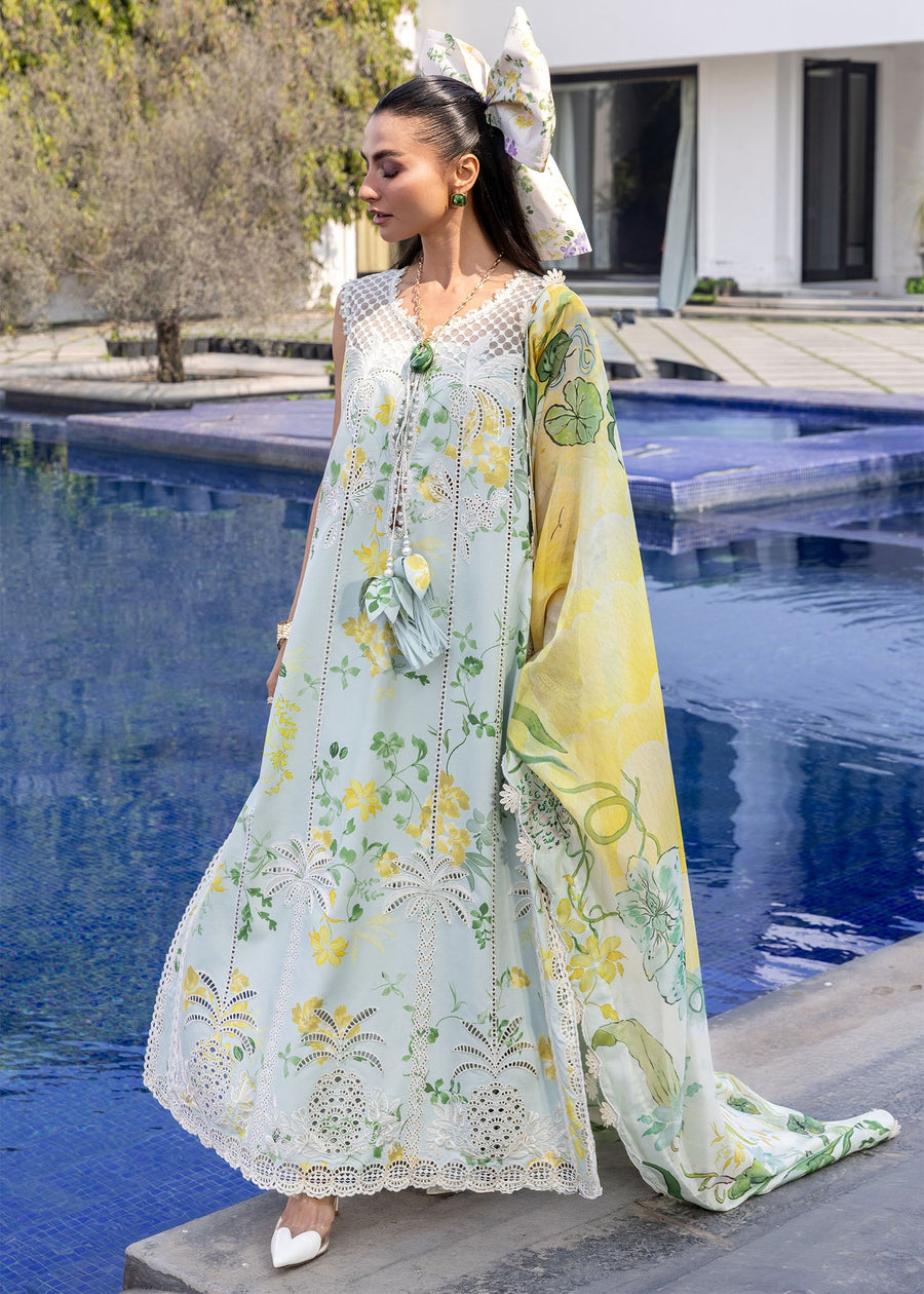 Crimson Flow Embroidered Lawn Unstitched 3Pc Suit D-4B TROPIC TEASE
