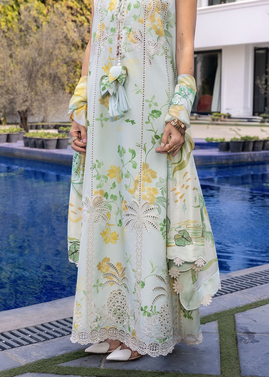 Crimson Flow Embroidered Lawn Unstitched 3Pc Suit D-4B TROPIC TEASE