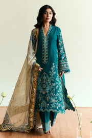 Coco by Zara Shahjahan Embroidered Lawn Unstitched 3Pc Suit D-04 MARIGOLD
