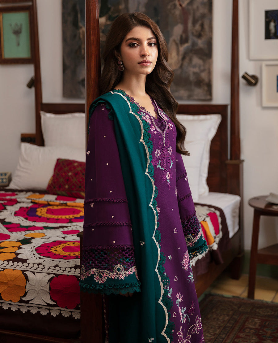 Republic Womenswear Rosalee Unstitched Khaddar 3Pc Suit D-04 Mirea