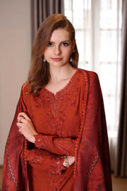 Noor by Saadia Asad Embroidered Linen Unstitched 3Pc Suit D-05A