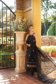 Noor by Saadia Asad Luxury Eid Handwork Schiffli Laserkari Unstitched Suit D05-B Lunaria