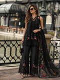 Noor by Saadia Asad Luxe Chikankari Unstitched Lawn 3Pc Suit D-05 Cross stitch Black