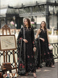 Noor by Saadia Asad Luxe Chikankari Unstitched Lawn 3Pc Suit D-05 Cross stitch Black
