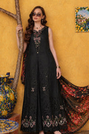 Noor by Saadia Asad Luxury Eid Schiffli Laserkari Unstitched Suit D5 - Raven Black