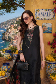 Noor by Saadia Asad Luxury Eid Schiffli Laserkari Unstitched Suit D5 - Raven Black