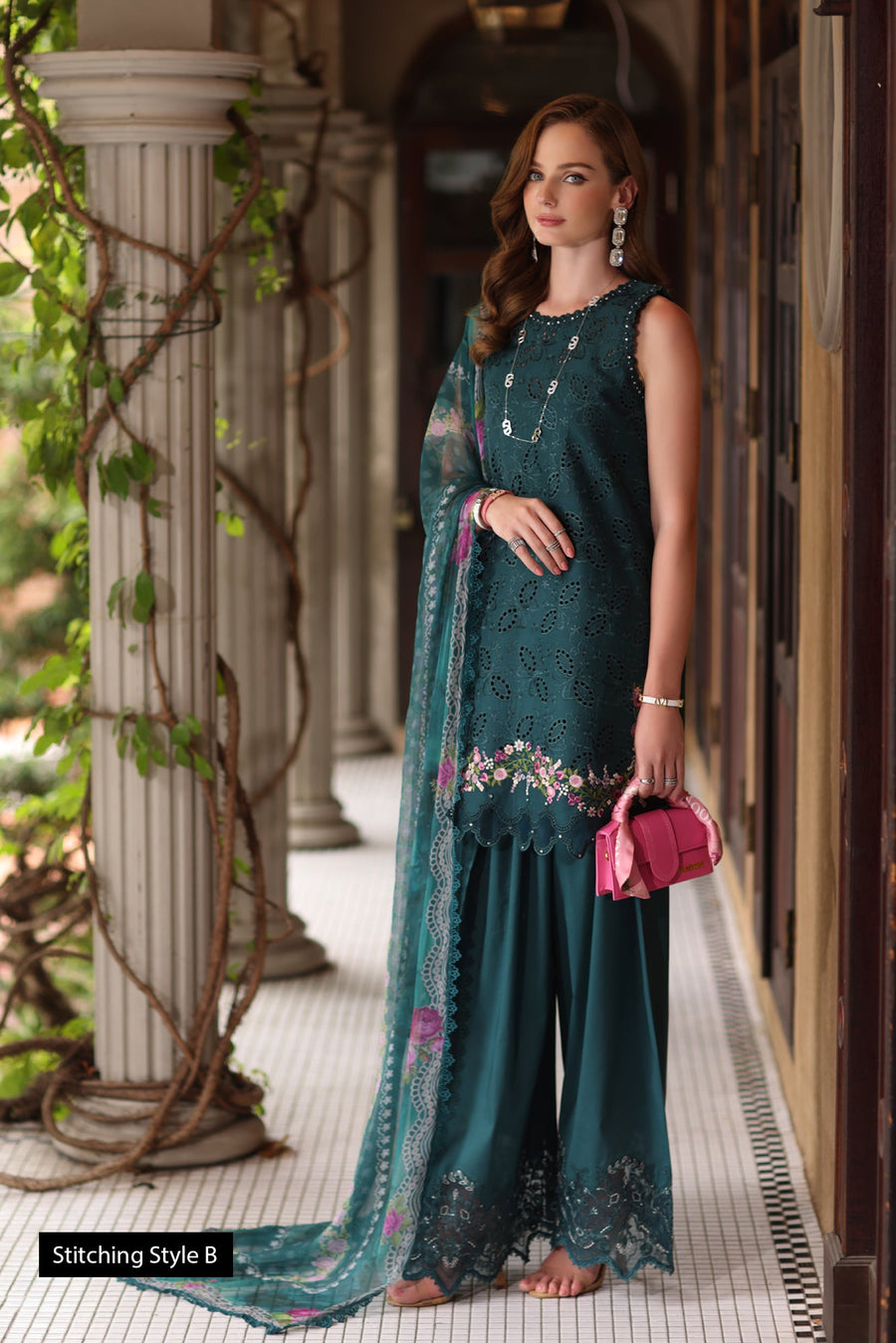 Noor by Saadia Asad Eid Luxury Schiffli Laserkari Unstitched 3Pc Suit D-05