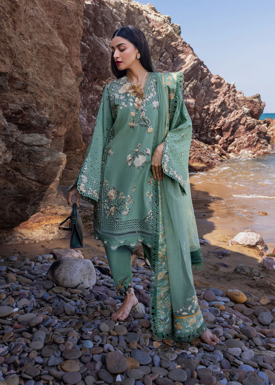 Crimson Flow Embroidered Lawn Unstitched 3Pc Suit D-5A Parsi Threads