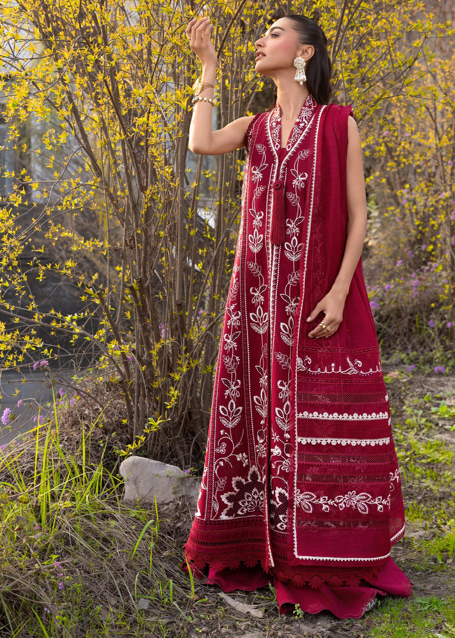 Crimson Flow Embroidered Lawn Unstitched 3Pc Suit D-5A A HANDMADE TALE