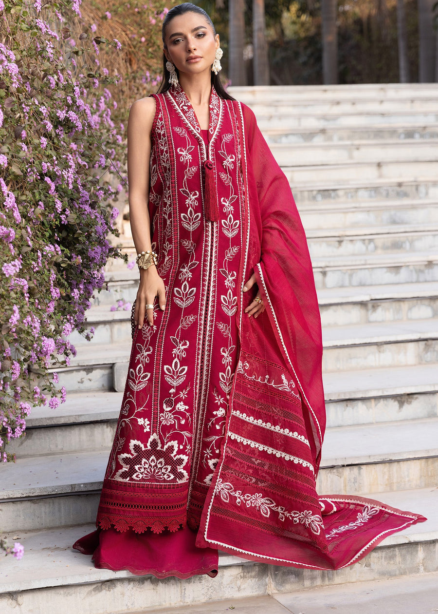 Crimson Flow Embroidered Lawn Unstitched 3Pc Suit D-5A A HANDMADE TALE