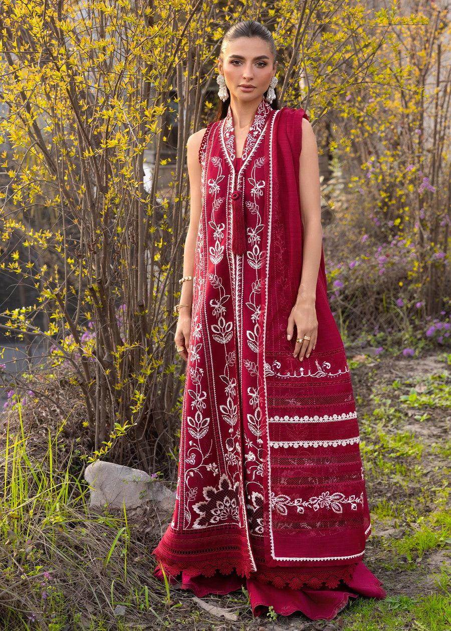 Crimson Flow Embroidered Lawn Unstitched 3Pc Suit D-5A A HANDMADE TALE