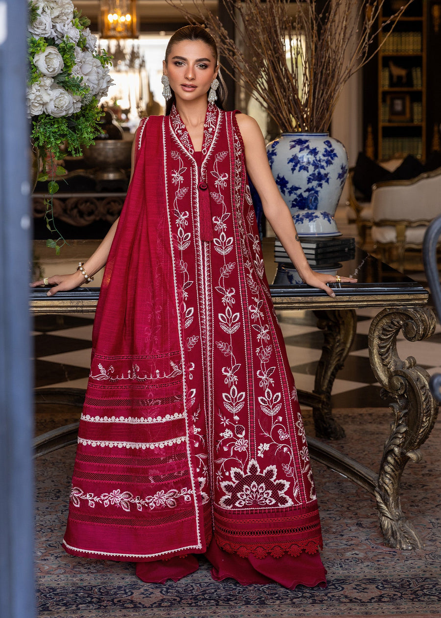 Crimson Flow Embroidered Lawn Unstitched 3Pc Suit D-5A A HANDMADE TALE