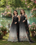 Noor by Saadia Asad Eid Luxe Printkhaas Unstitched 3Pc Suit D-05 Midnight Smoke