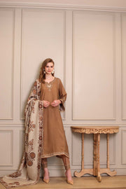 Noor by Saadia Asad Embroidered Linen Unstitched 3Pc Suit D-06A