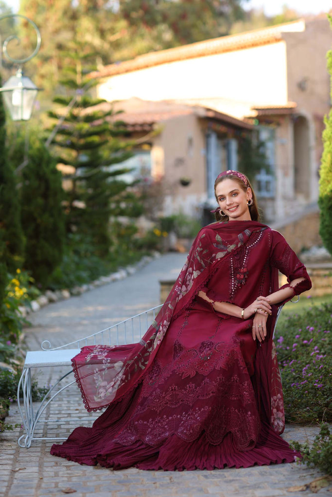 Noor Luxe by Saadia Asad Unstitched Embroidered Lawn 3 Piece Suit SA26UNL D-7A - Summer Collection