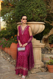 Noor by Saadia Asad Luxury Eid Handwork Schiffli Laserkari Unstitched Suit D06-A Zelina