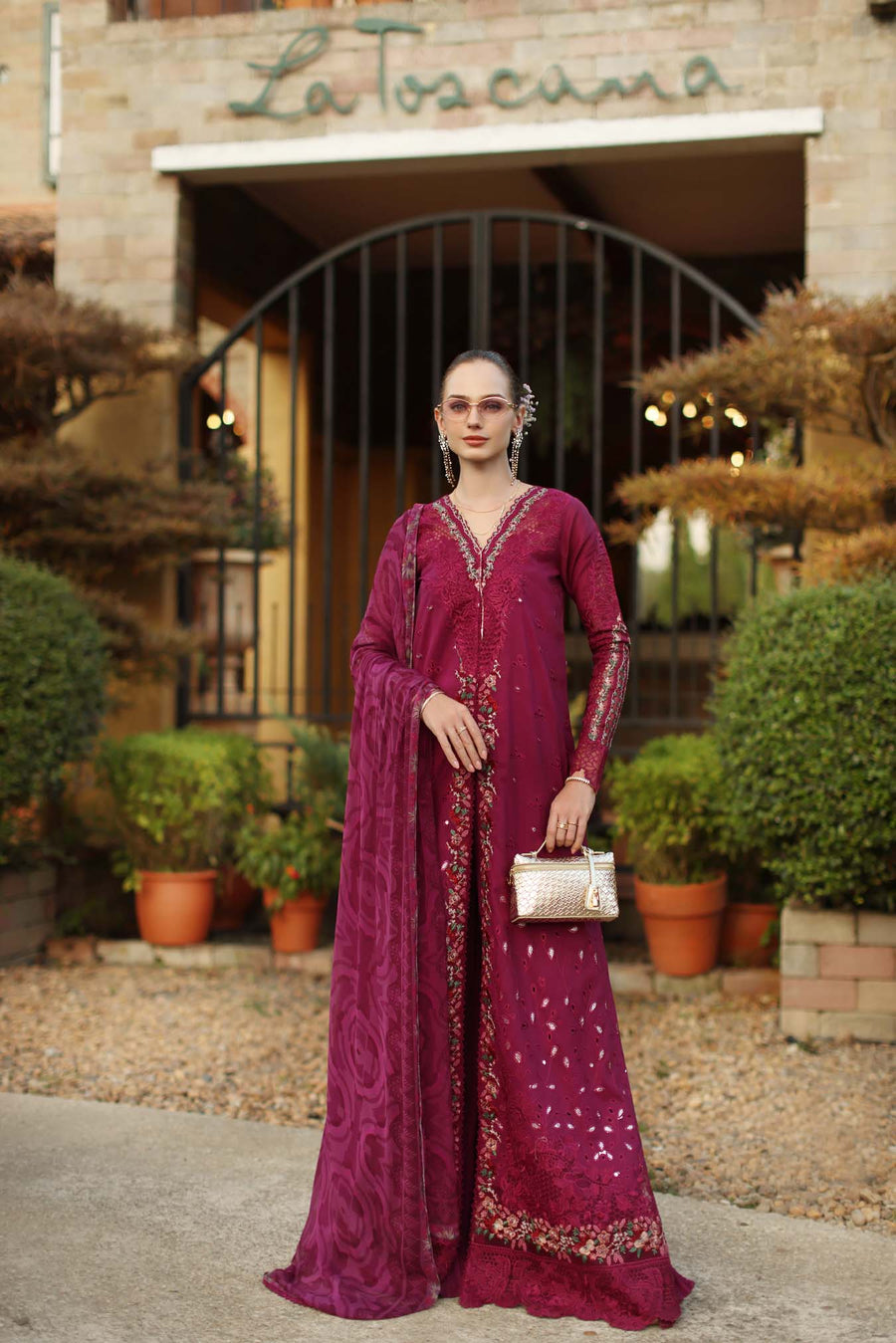 Noor by Saadia Asad Luxury Eid Handwork Schiffli Laserkari Unstitched Suit D06-A Zelina