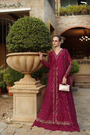 Noor by Saadia Asad Luxury Eid Handwork Schiffli Laserkari Unstitched Suit D06-A Zelina