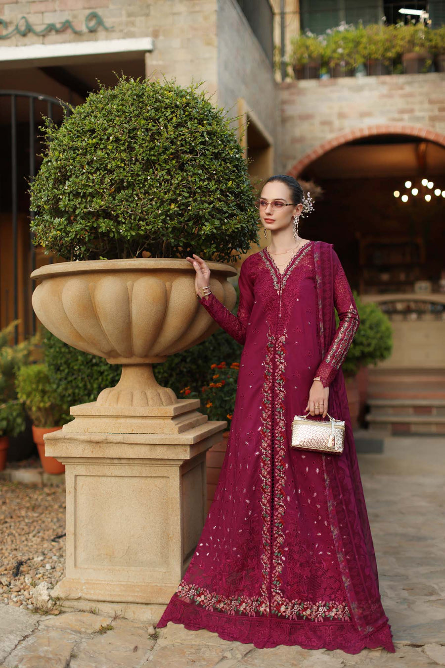 Noor by Saadia Asad Luxury Eid Handwork Schiffli Laserkari Unstitched Suit D06-A Zelina