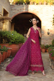 Noor by Saadia Asad Luxury Eid Handwork Schiffli Laserkari Unstitched Suit D06-A Zelina