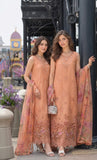 Noor by Saadia Asad Luxe Chikankari Unstitched Lawn 3Pc Suit D-06 Apricot Allure