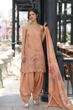 Noor by Saadia Asad Luxe Chikankari Unstitched Lawn 3Pc Suit D-06 Apricot Allure