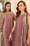 Noor by Saadia Asad Embroidered Cotton Net Unstitched 3Pc Suit D-06 Rose Pink