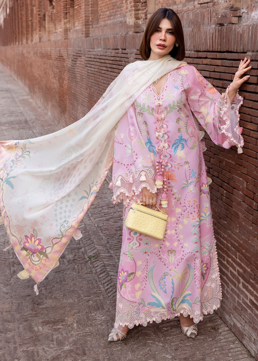 Crimson Flow Embroidered Lawn Unstitched 3Pc Suit D-6A OUT OF MANY HEARTS