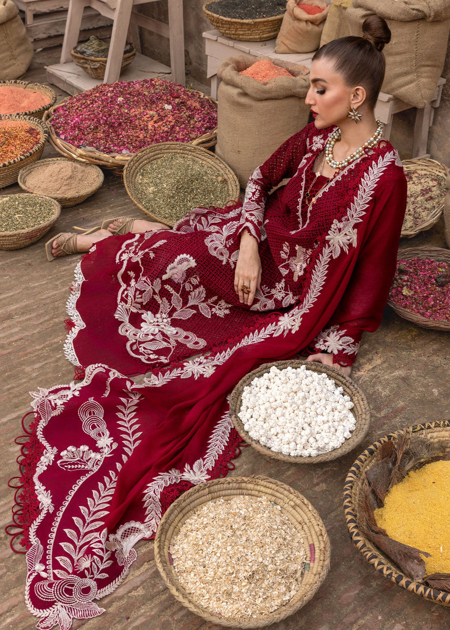 Crimson Tasawar Luxe Lawn Unstitched 3Pc Suit D-6A ONE TRUE LOVE