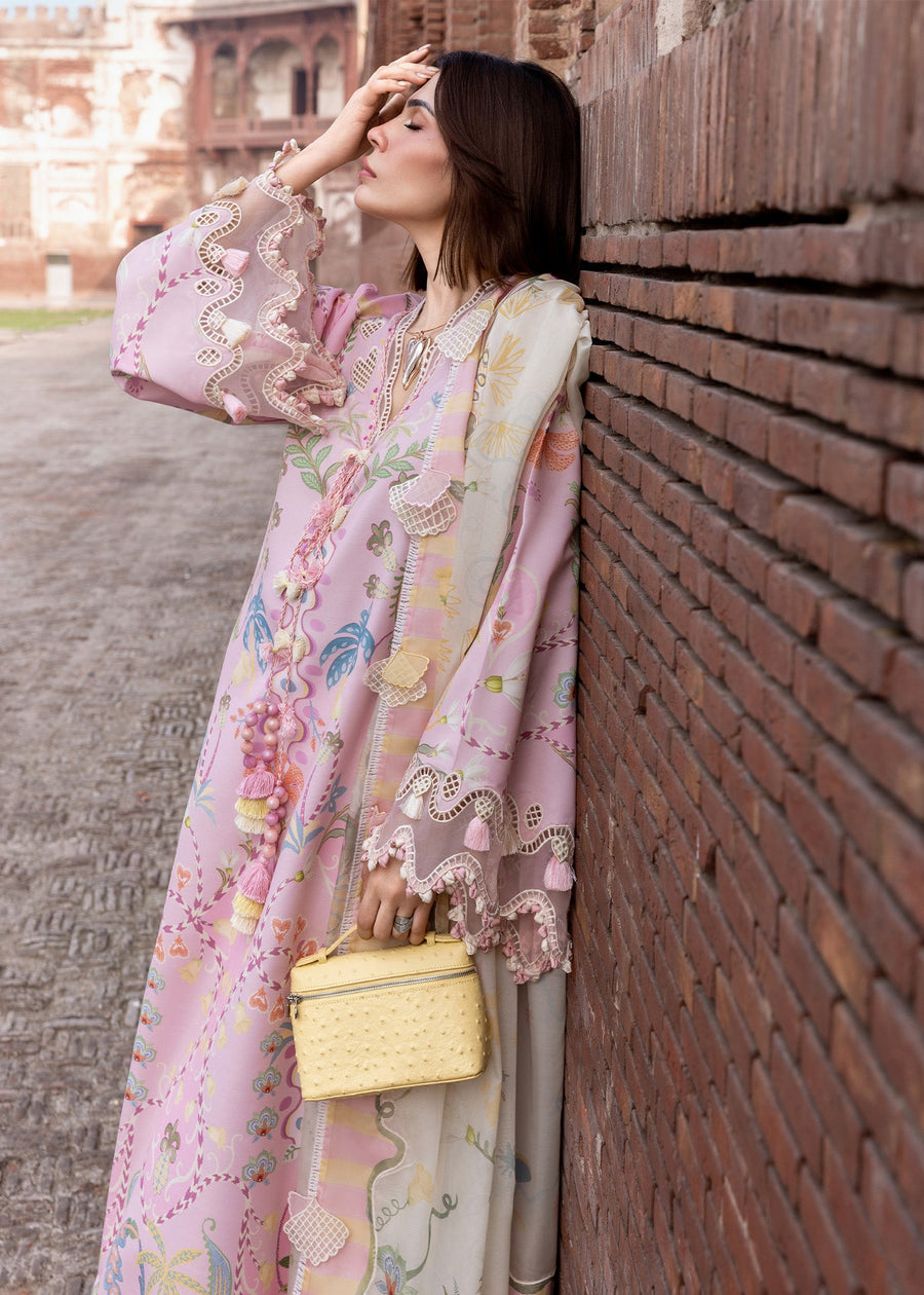 Crimson Flow Embroidered Lawn Unstitched 3Pc Suit D-6A OUT OF MANY HEARTS