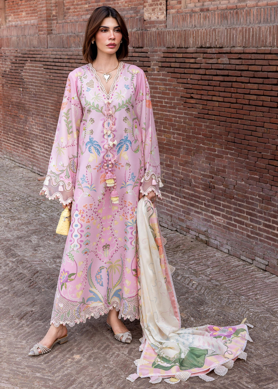 Crimson Flow Embroidered Lawn Unstitched 3Pc Suit D-6A OUT OF MANY HEARTS