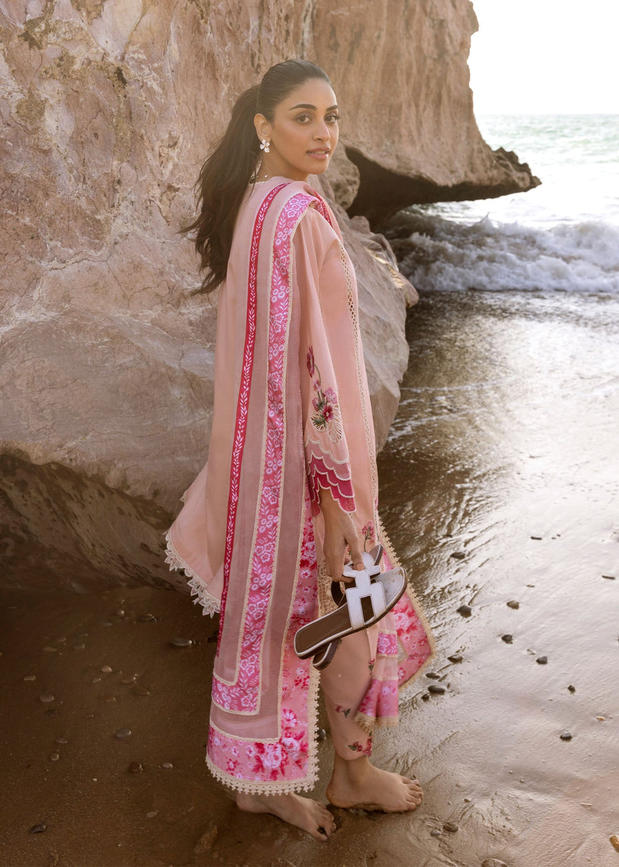 Crimson Flow Embroidered Lawn Unstitched 3Pc Suit D-6B Floral Crush