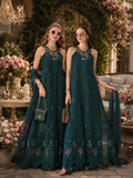 Noor by Saadia Asad Eid Luxe Printkhaas Unstitched 3Pc Suit D-06 Coblat Teal