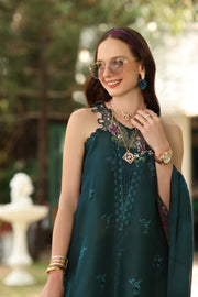 Noor by Saadia Asad Eid Luxe Printkhaas Unstitched 3Pc Suit D-06 Coblat Teal