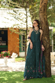 Noor by Saadia Asad Eid Luxe Printkhaas Unstitched 3Pc Suit D-06 Coblat Teal